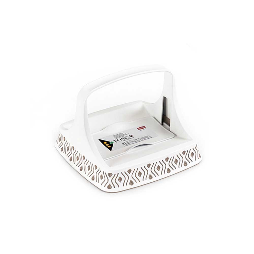 Stefanplast Porta Tovaglioli Tosca In Plastica Colore Tortora 22X22X16,5H Cm