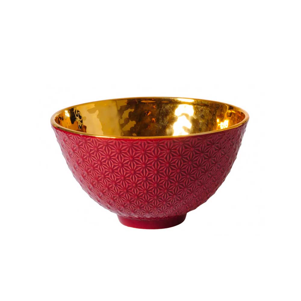 Golden Hill Centrotavola In Metallo Colore Rosso Diametro 18 Cm