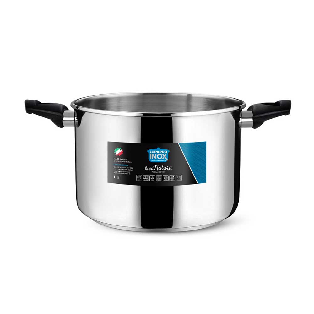 Lopardo Pentola Natura Per Fornello Tradizionale E Induzione In Acciaio Inox Diametro 26 Cm