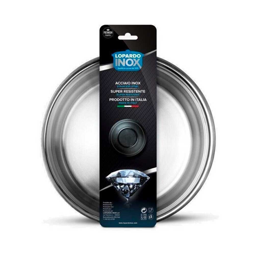 Lopardo Coperchio In Acciaio Inox Con Fascia Diametro 32 Cm