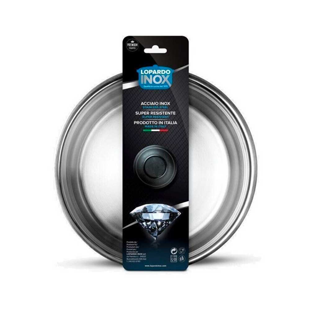 Lopardo Coperchio In Acciaio Inox Con Fascia Diametro 28 Cm