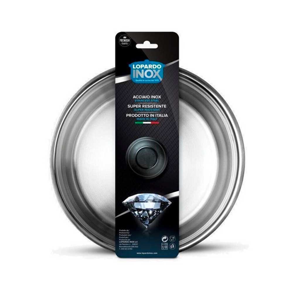 Lopardo Coperchio In Acciaio Inox Con Fascia Diametro 30 Cm