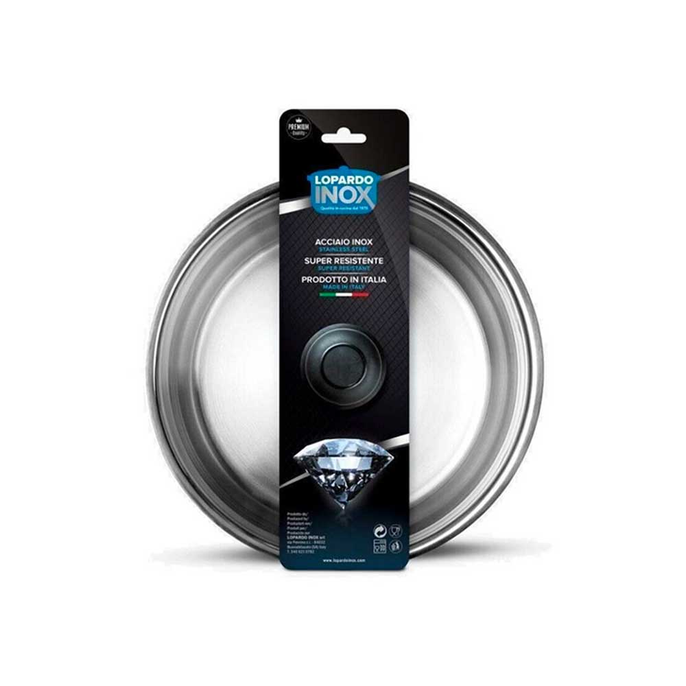 Lopardo Coperchio In Acciaio Inox Con Fascia Diametro 18 Cm