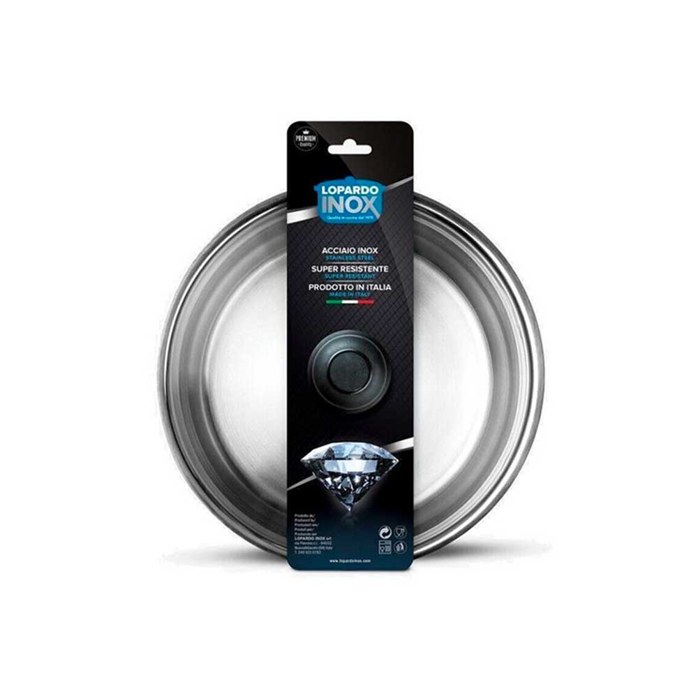 Lopardo Coperchio In Acciaio Inox Con Fascia Diametro 16 Cm