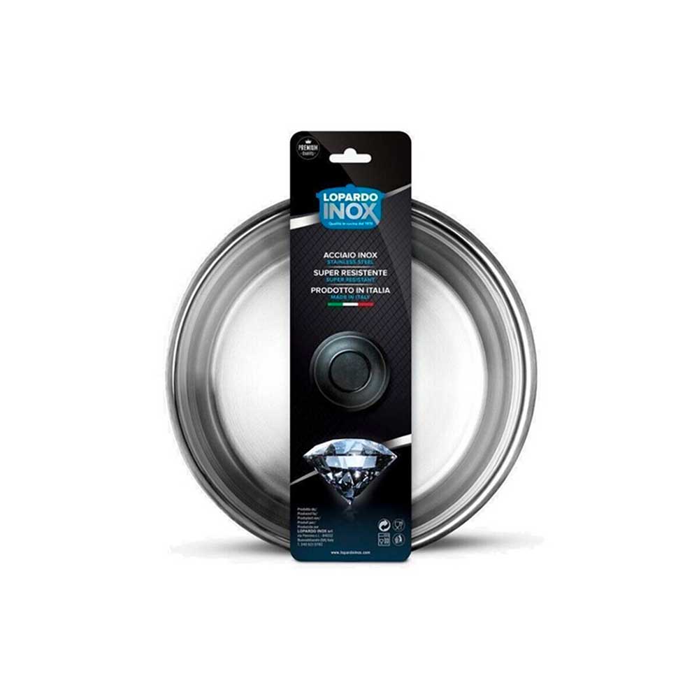 Lopardo Coperchio In Acciaio Inox Con Fascia Diametro 14 Cm