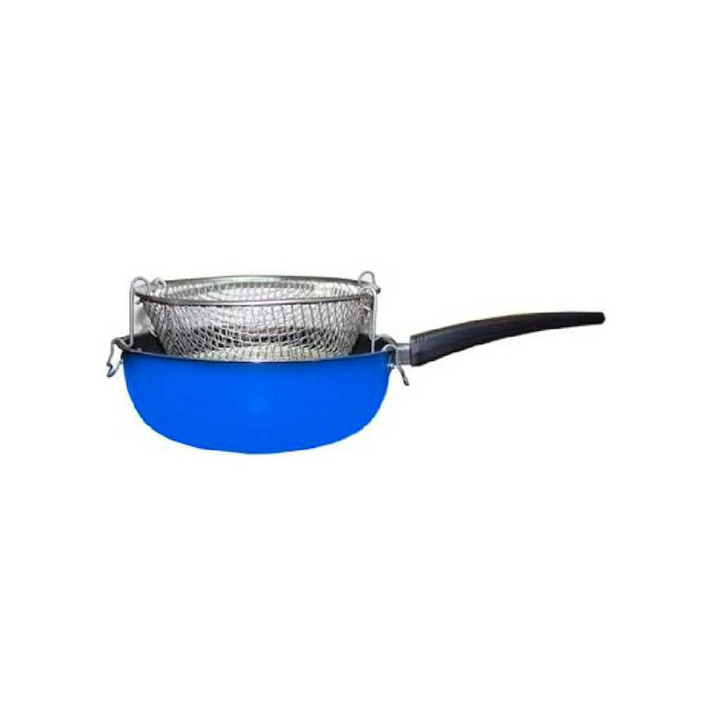 Pot Friggitrice Easy Con Manico Lungo E Cestello Colore Blu Diametro 24 Cm
