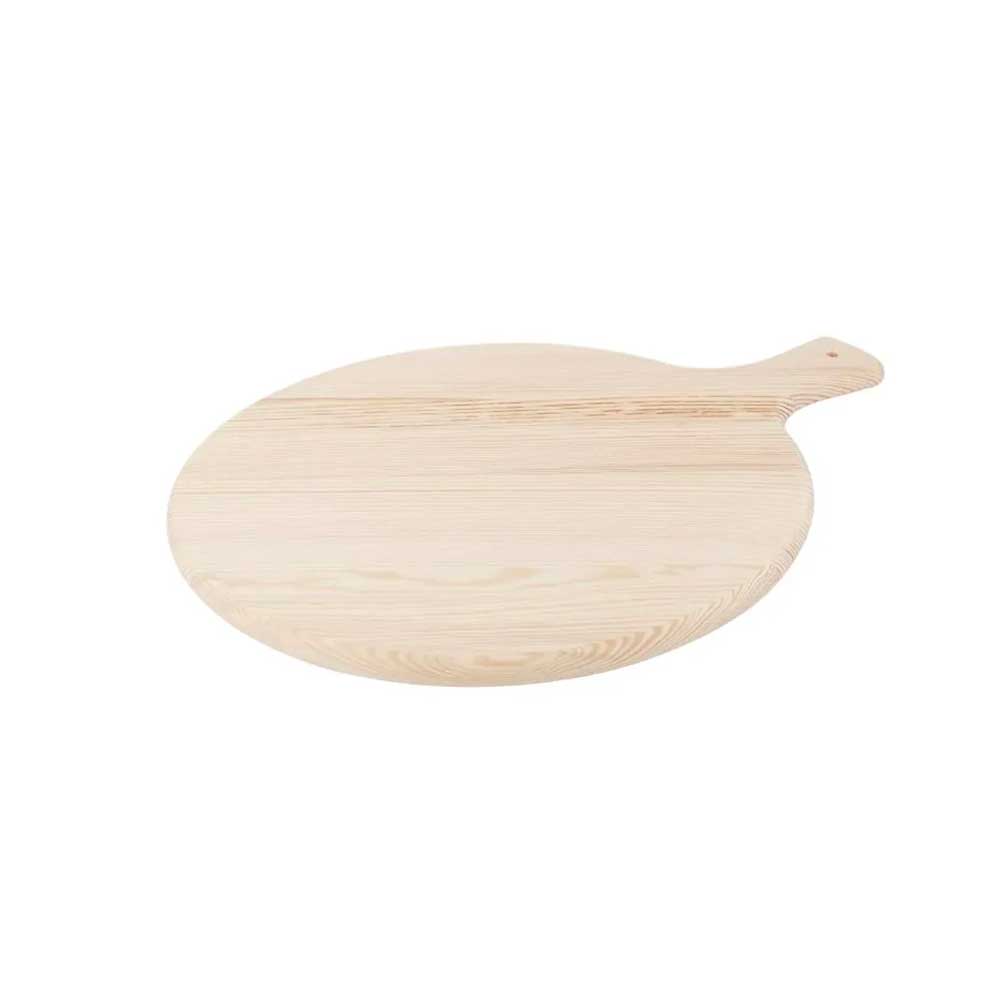 Meeting Tagliere Rotondo In Legno Con Manico Diametro 38 Cm