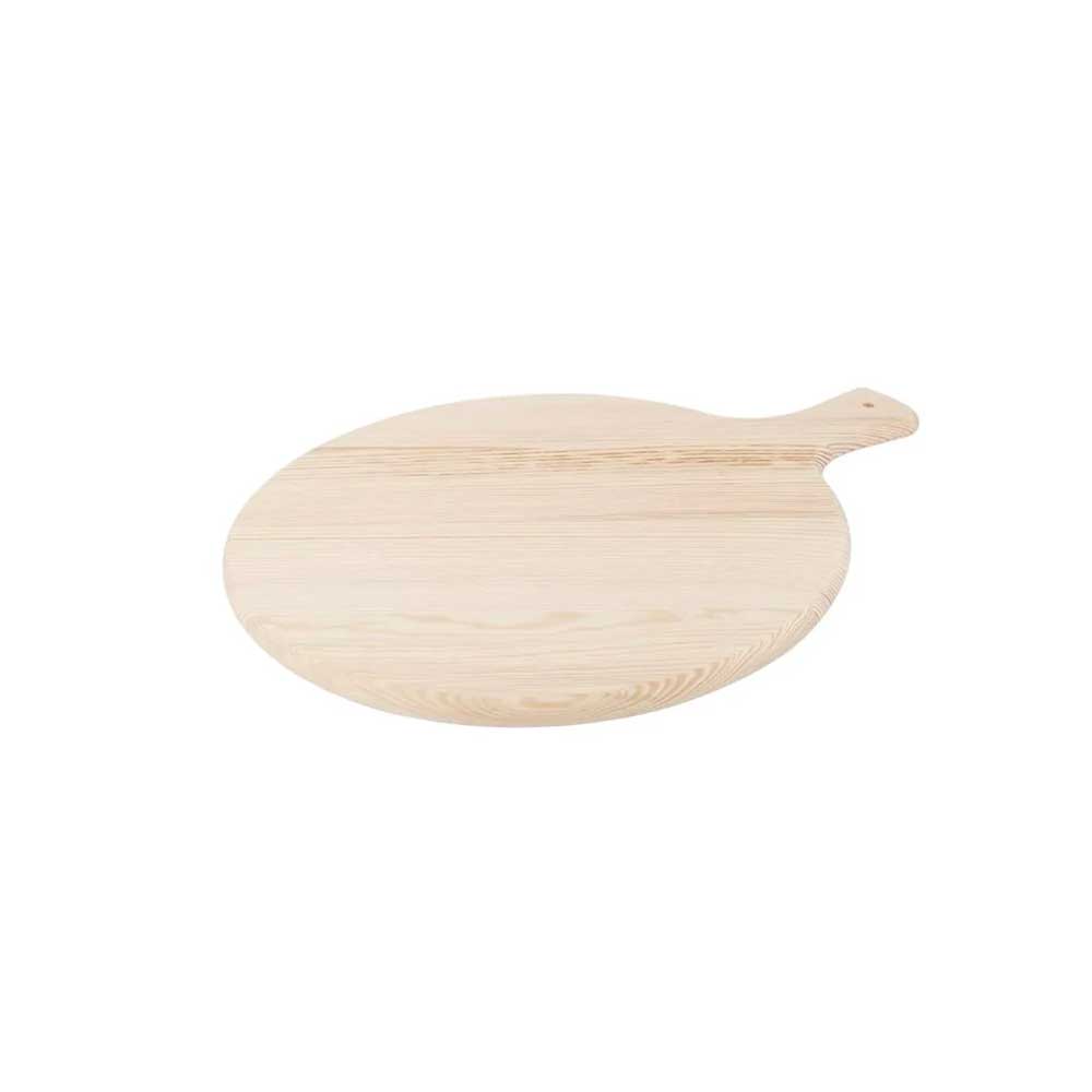 Meeting Tagliere Rotondo In Legno Con Manico Diametro 34 Cm
