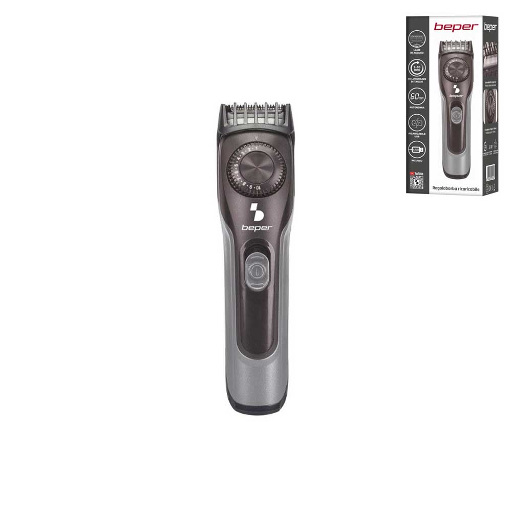 Beper Regolabarba Ricaricabile Con Lame In Acciaio Inox