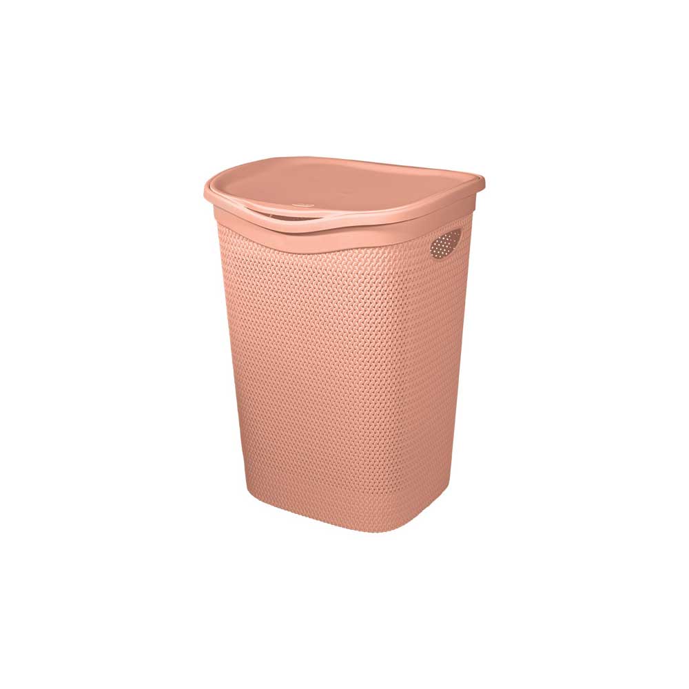 Belli E Forti Intreccio Portabiancheria In Plastica Colore Cipria 55 Lt 37X39,5X53,5H Cm