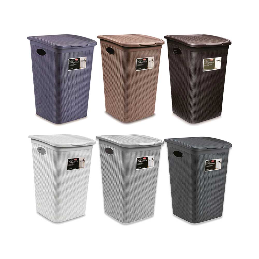 Stefanplast Elegance Portabiancheria Effetto Rattan In Plastica 50 Lt 38X38X54H Cm - 6 Colori