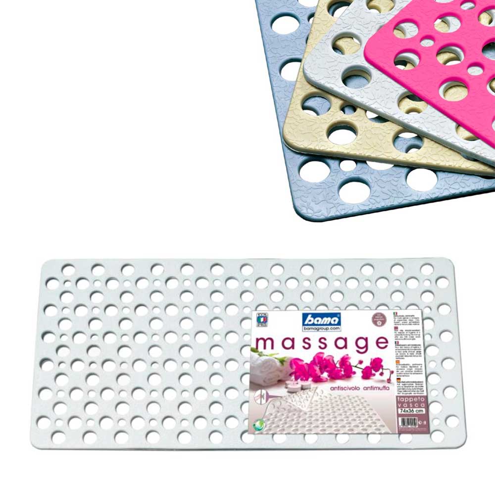 Bama Tappeto Vasca Massage In Gomma 36X77 Cm - 4 Colori