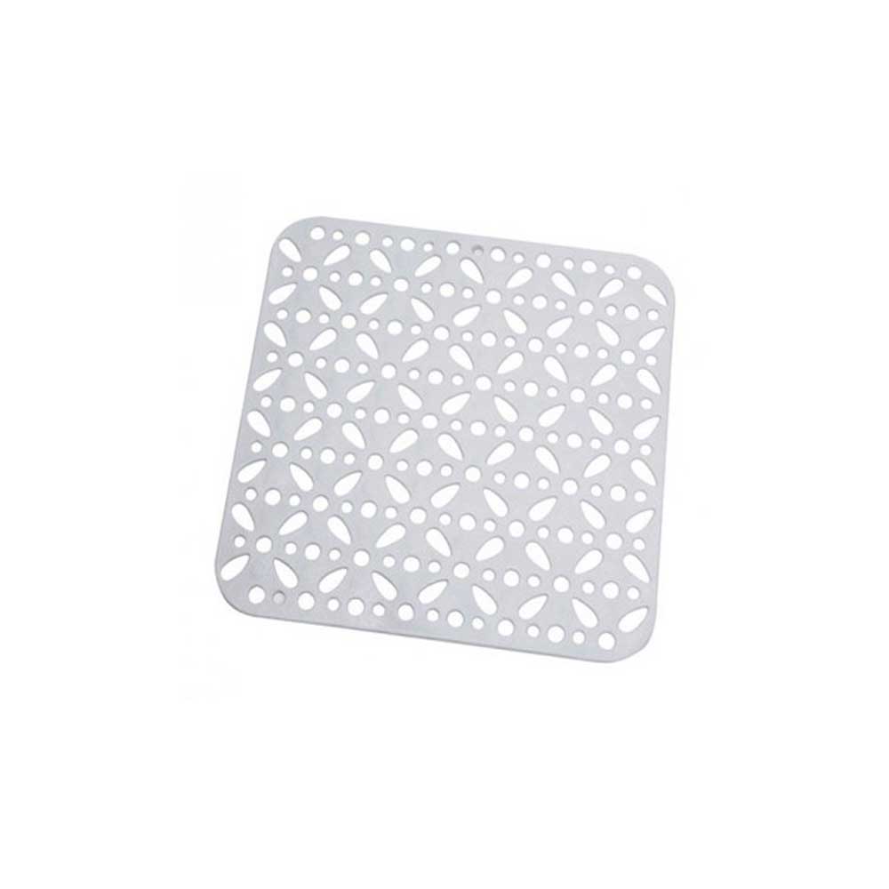 Bronzo Tappeto Doccia Elite In Gomma Colore Bianco 53X53 Cm