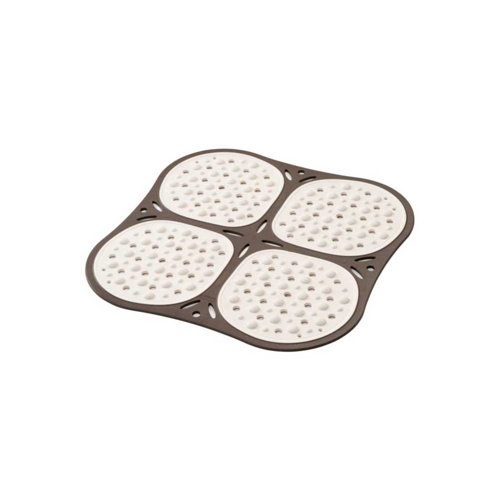 Bama Tappeto Doccia Relax Rigido Colore Tortora 53X53 Cm