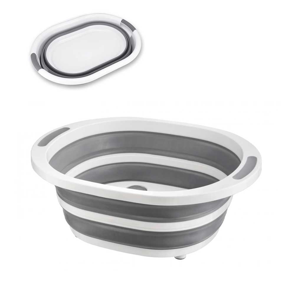 Bellotti Bacinella Ripiegabile In Gomma Colore Grigio 40X31X14H Cm