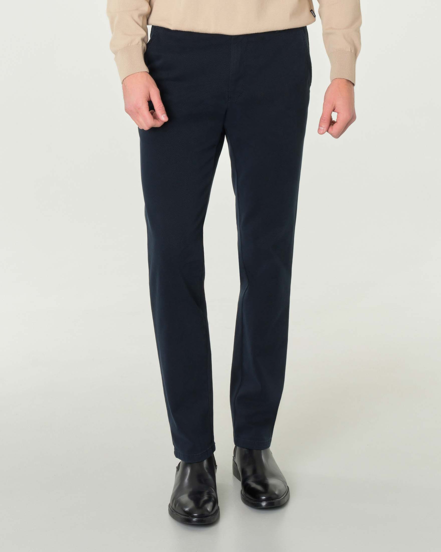 Pantalone Rio blu in drill di cotone stretch a gamba dritta