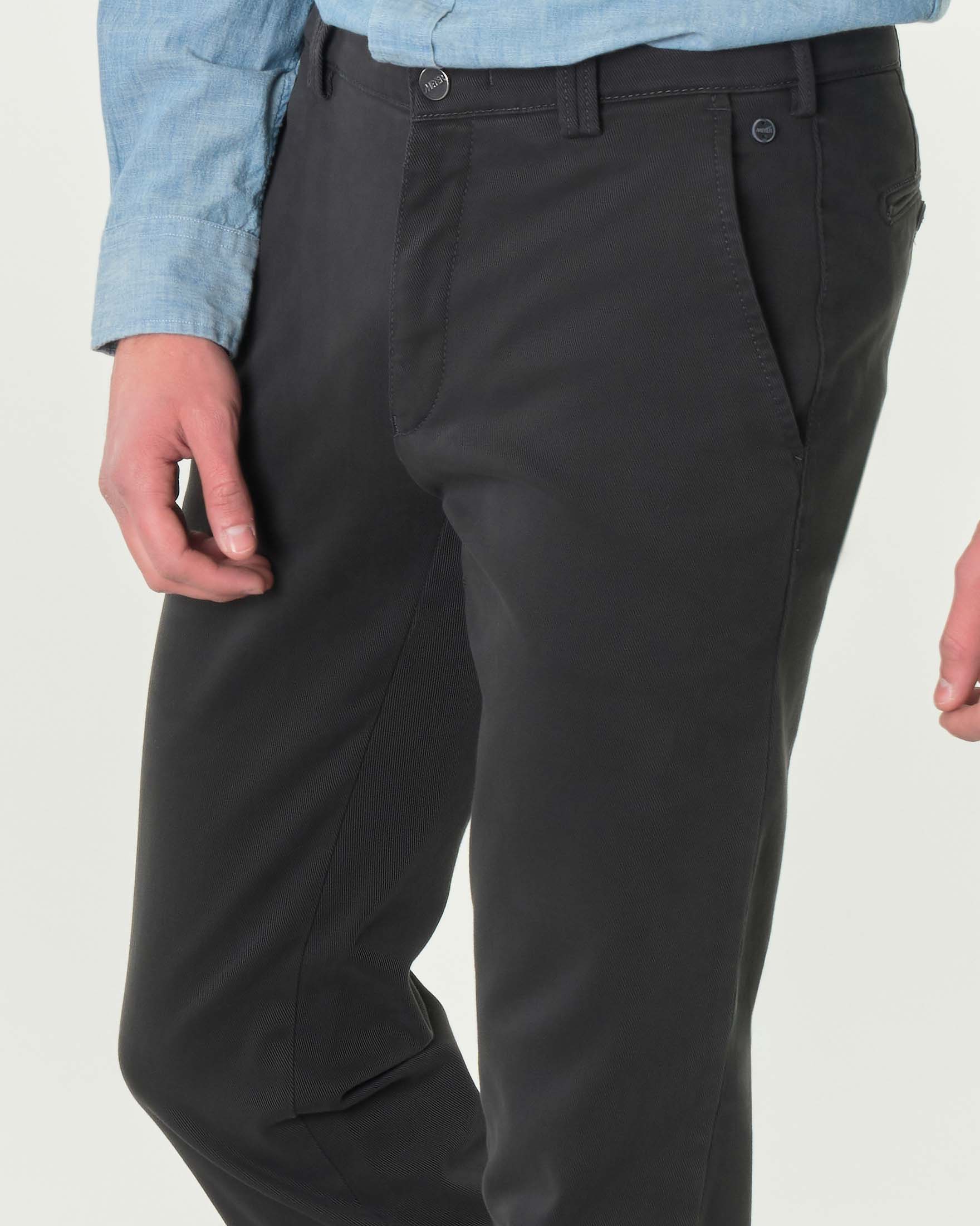 Pantalone Rio grigio antracite in drill di cotone stretch a gamba dritta image