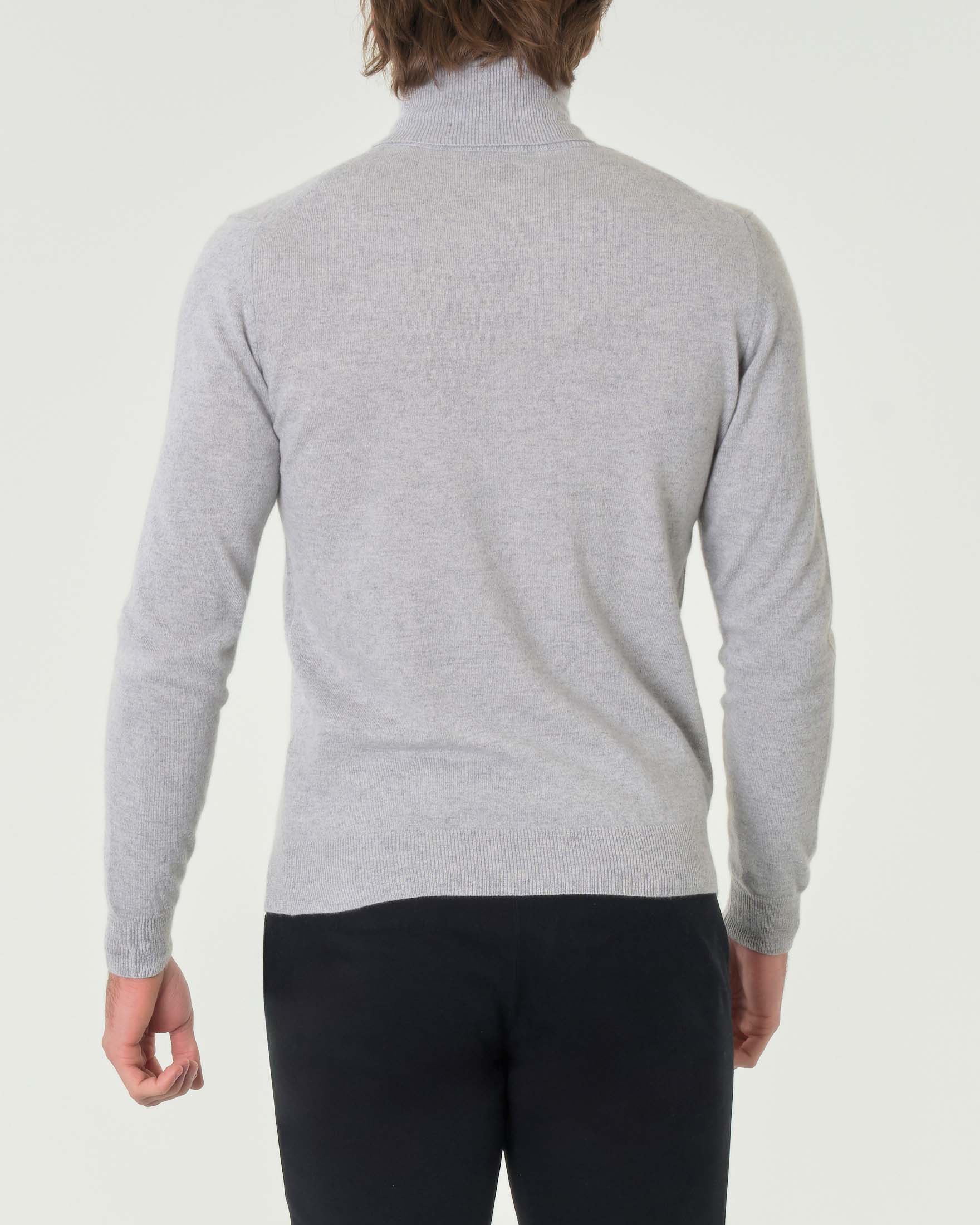 Dolcevita Pellizzari grigio melange in misto lana e cachemire finezza 12