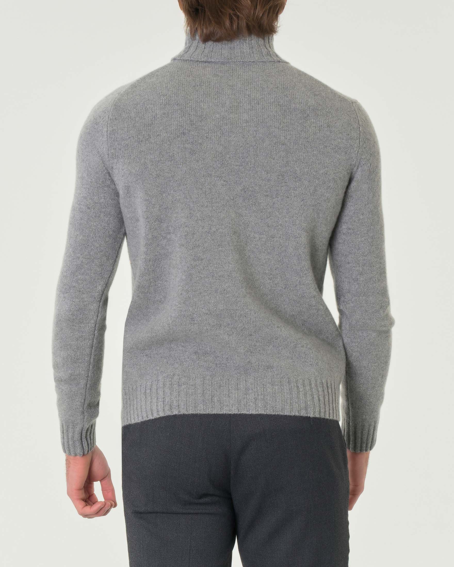 Dolcevita Pellizzari grigio in misto lana e cachemire finezza 7