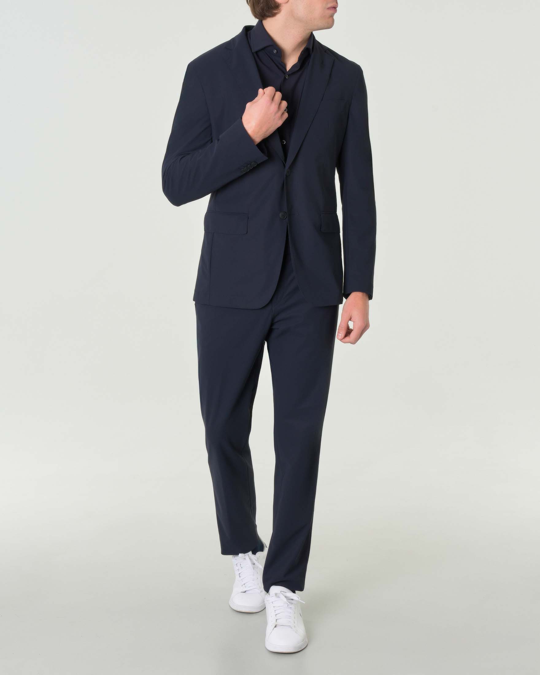 Abito Huge blu slim-fit in tessuto tecnico stretch