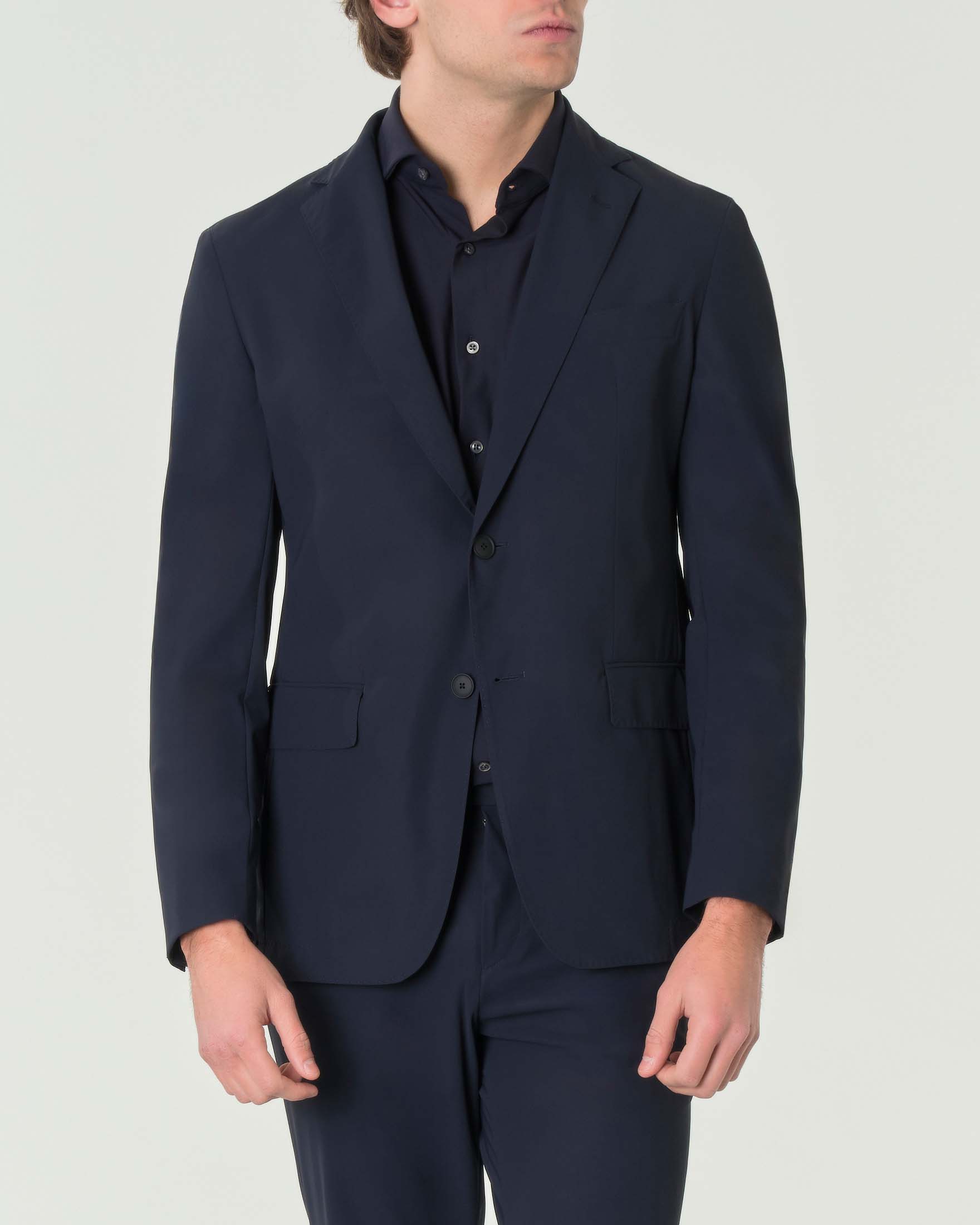 Abito Huge blu slim-fit in tessuto tecnico stretch image