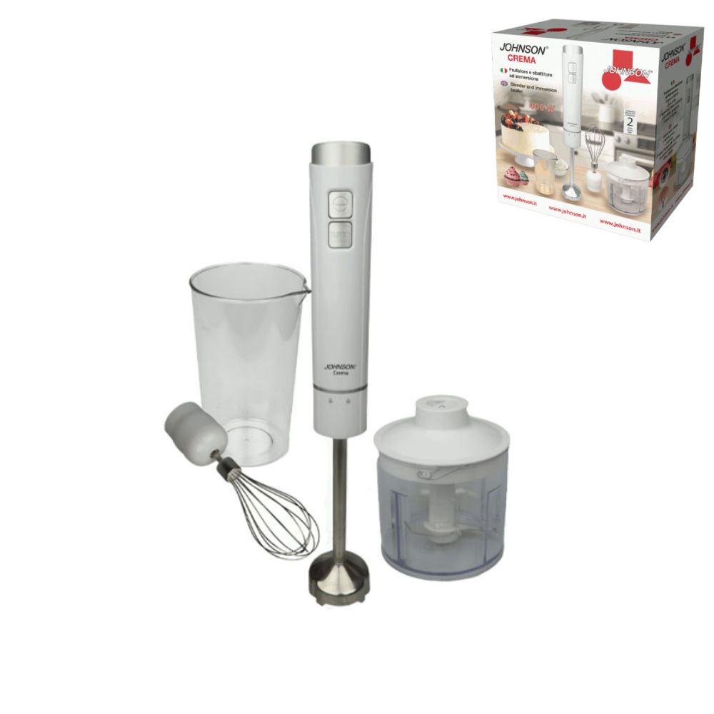 Johson Frullatore Ad Immersione Crema Con Bicchiere E Contenitore 600 W