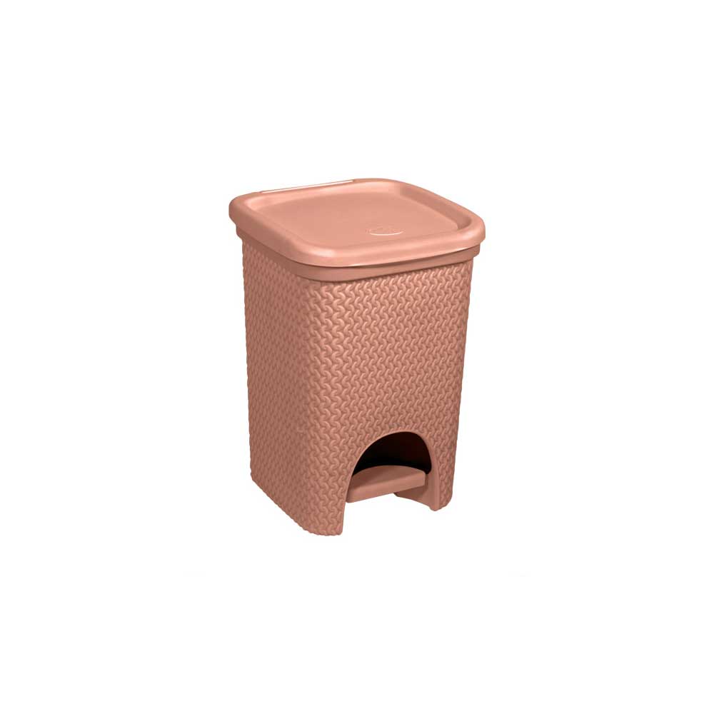 Belli E Forti Pattumiera Intreccio Line In Plastica Colore Cipria 6 Lt