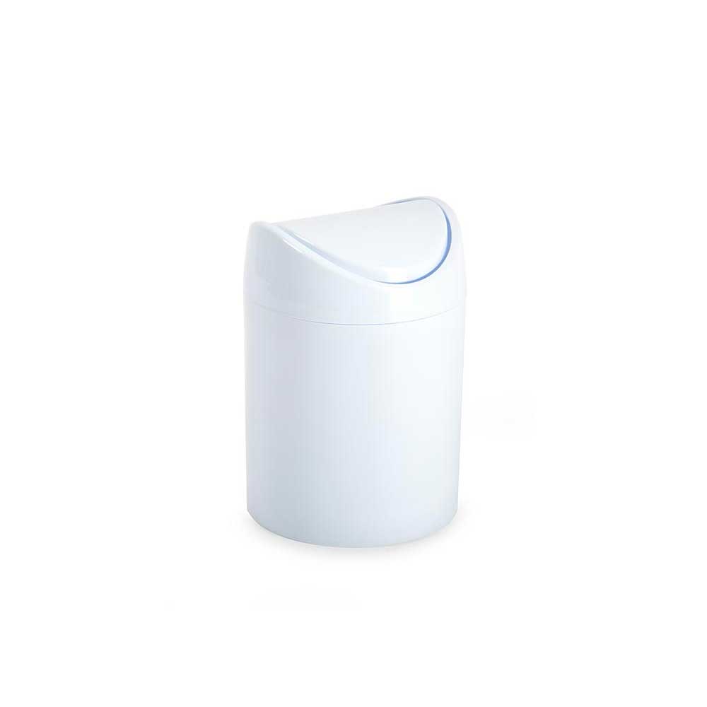 Plastic Forte Pattumiera Tiny Con Coperchio Basculante Colore Bianco 1,4 Lt