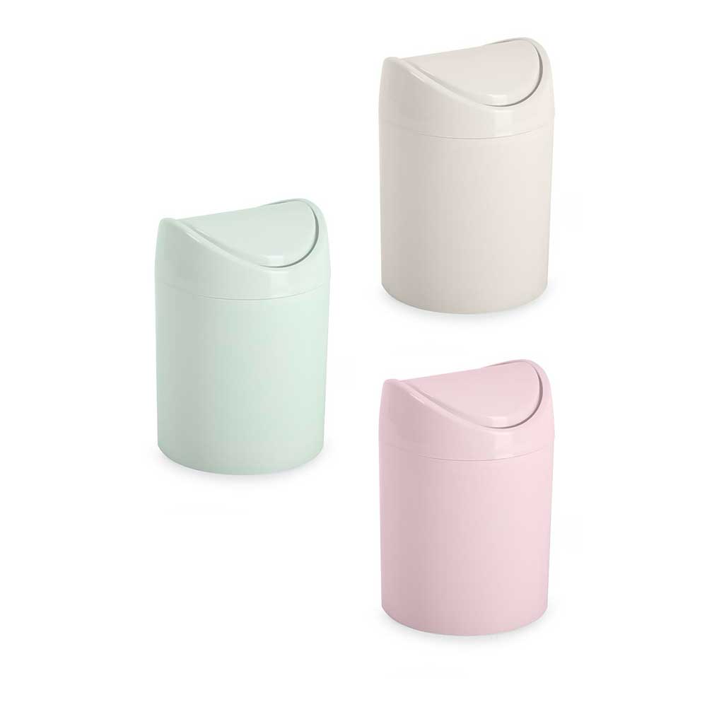 Plastic Forte Pattumiera Tiny Con Coperchio Basculante Colori Pastello 1,4 Lt - 3 Colori
