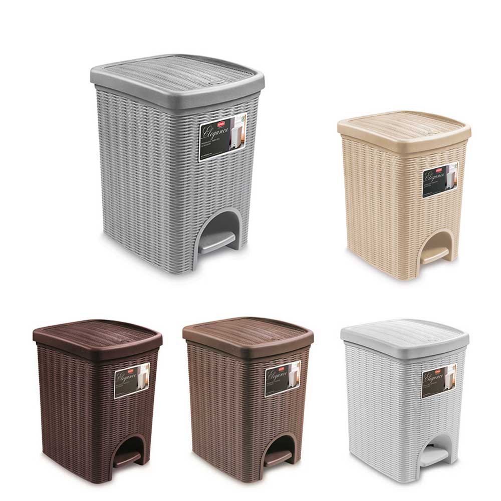 Stefanplast Pattumiera Elegance Effetto Rattan 6 Lt 20X20X28H Cm - 5 Colori