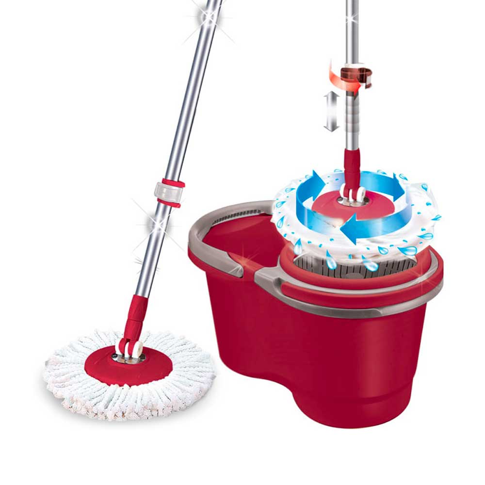 Kasaviva Roll Mop Con Due Ricambi In Microfibra Colore Rosso