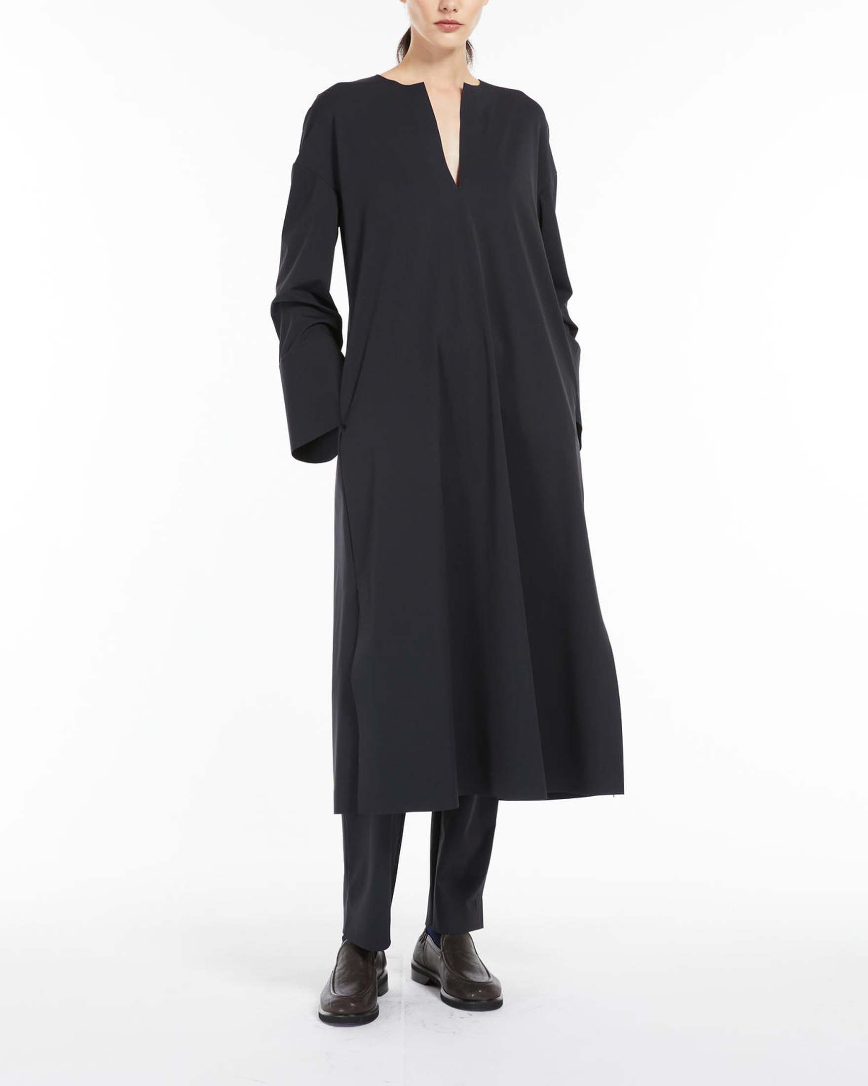 Pantaloni blu slim in jersey tecnico stretch con elastico inserito in vita image