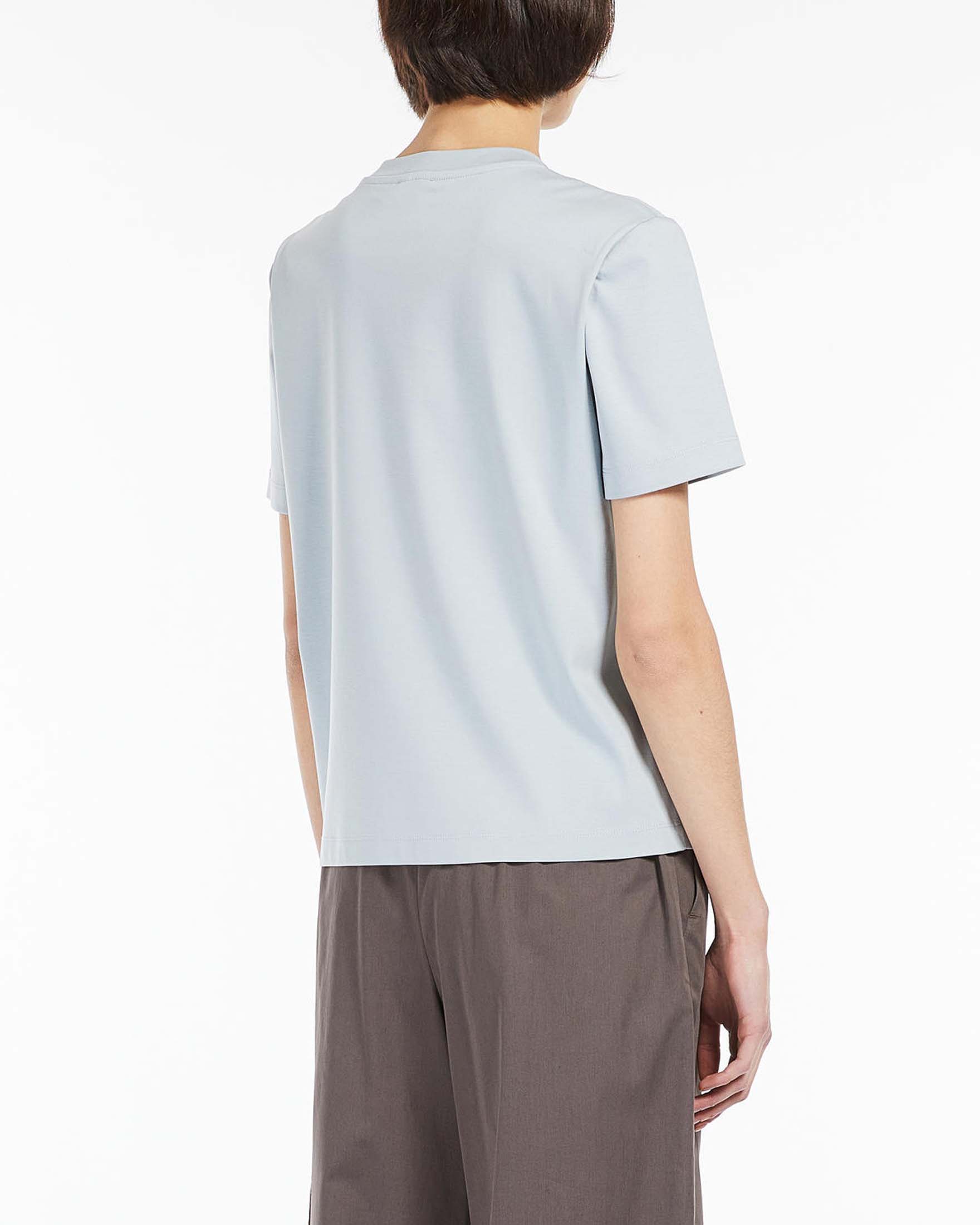 T-shirt azzurra in modal e cotone con maniche corte image