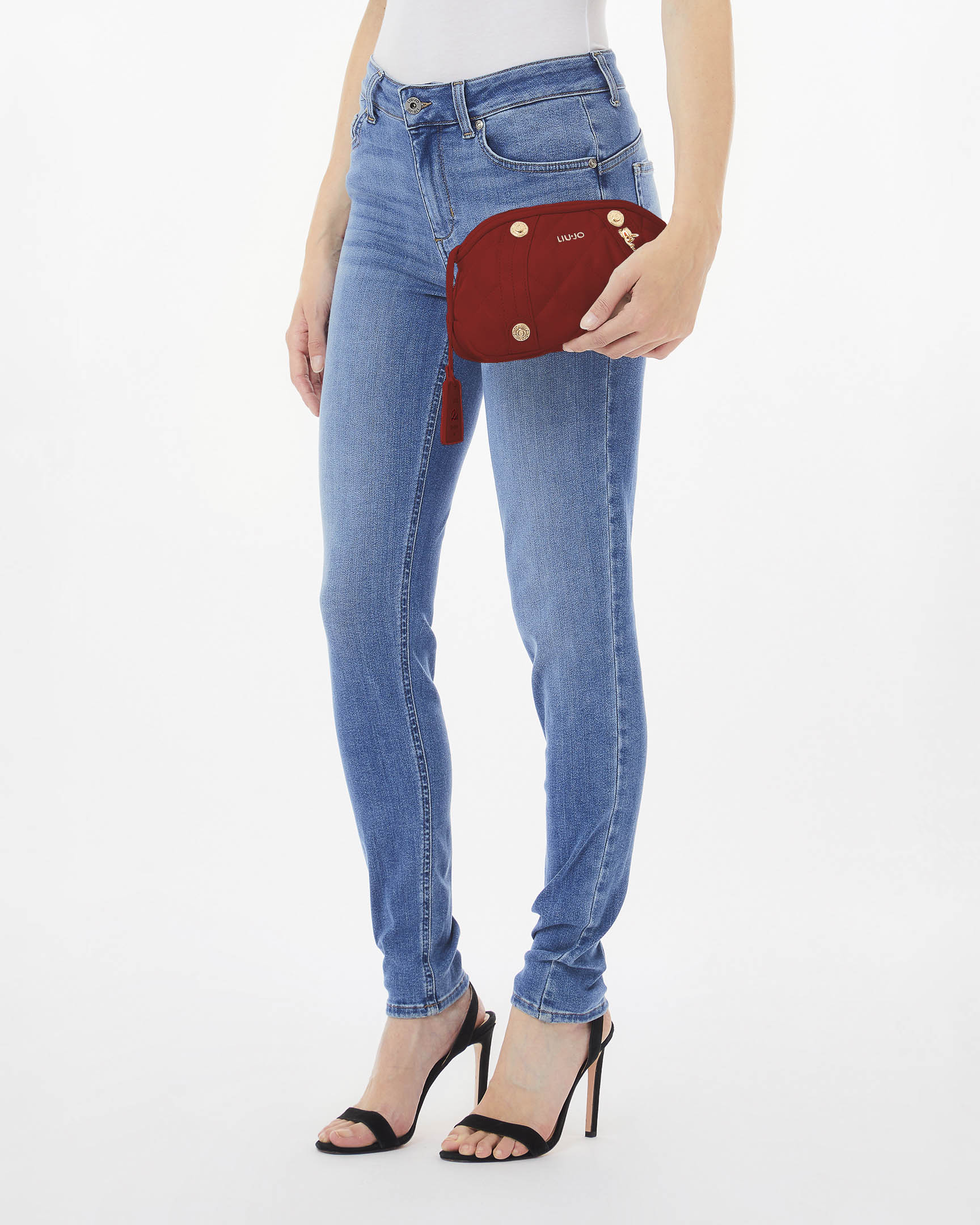 Borsa Kate a tracolla rossa misura piccola in pelle matelassé logo in metallo e charm frontale image