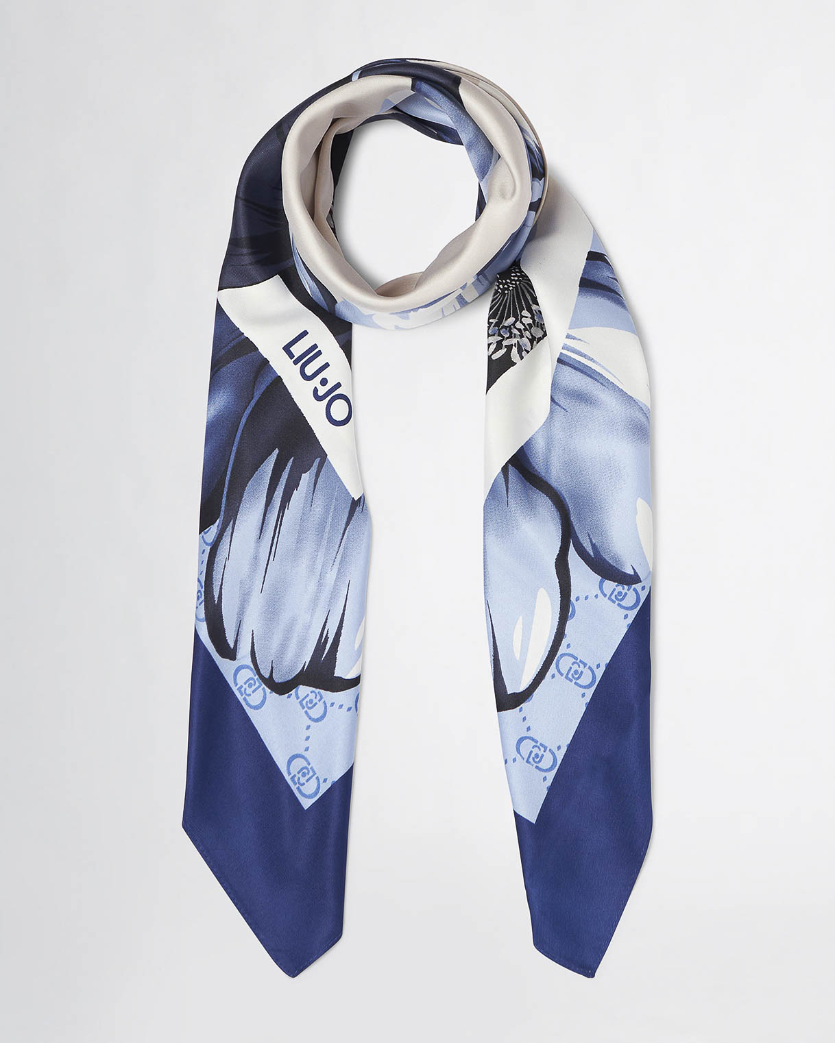 Foulard Seta Foulard Di Seta Ricamato Pluto Fox Stola Elegante