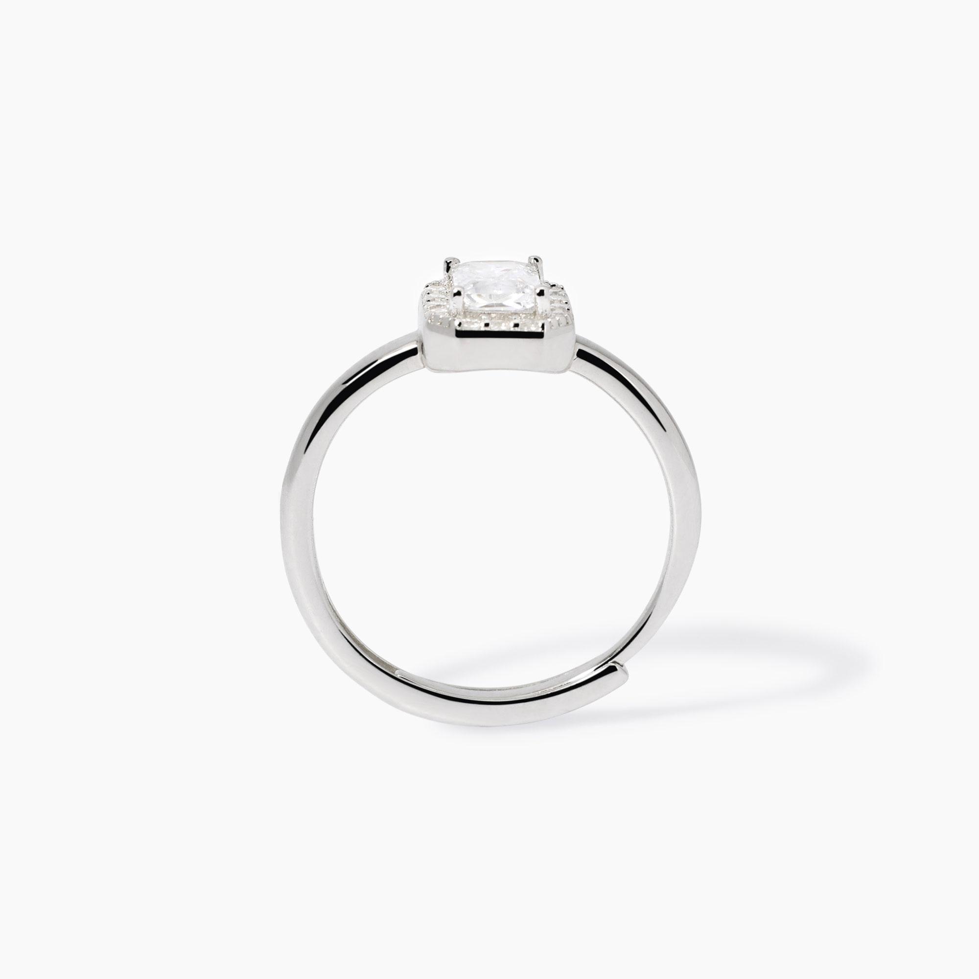 Anello con zircone taglio ottagonale - View2