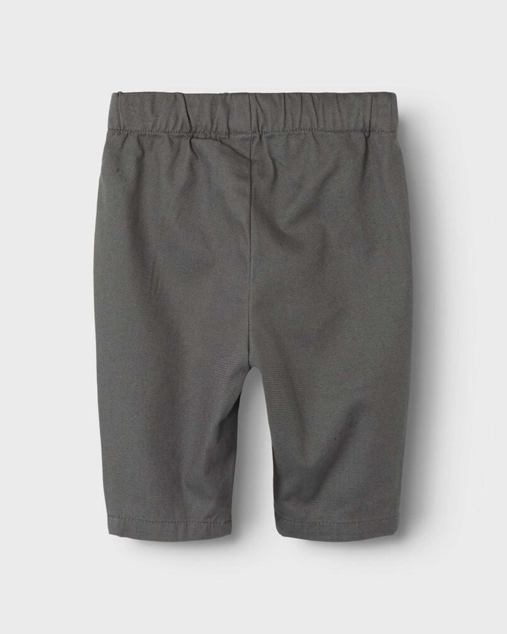 Pantalone Lil'Atelier grigio antracite in twill di cotone a gamba larga con taschine image