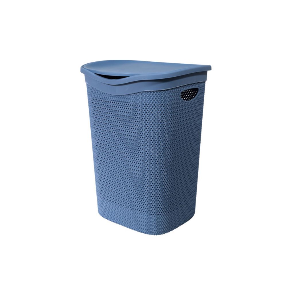Belli E Forti Intreccio Portabiancheria In Plastica Colore Blu 55 Lt 37X39,5X53,5H Cm