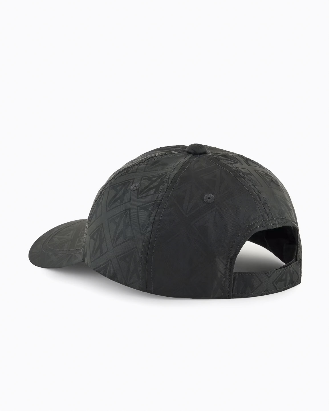 Berretto verde scuro Armani Exchange in tessuto satinato con logo AX all over image