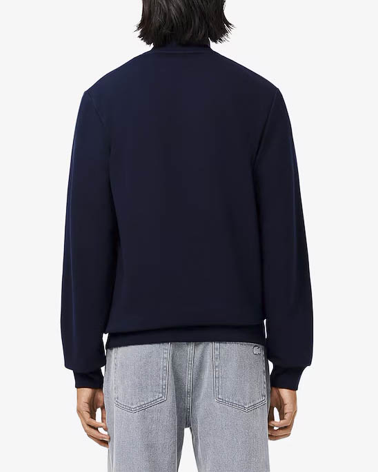 Felpa Lacoste blu con chiusura zip e logo ricamato sul petto image