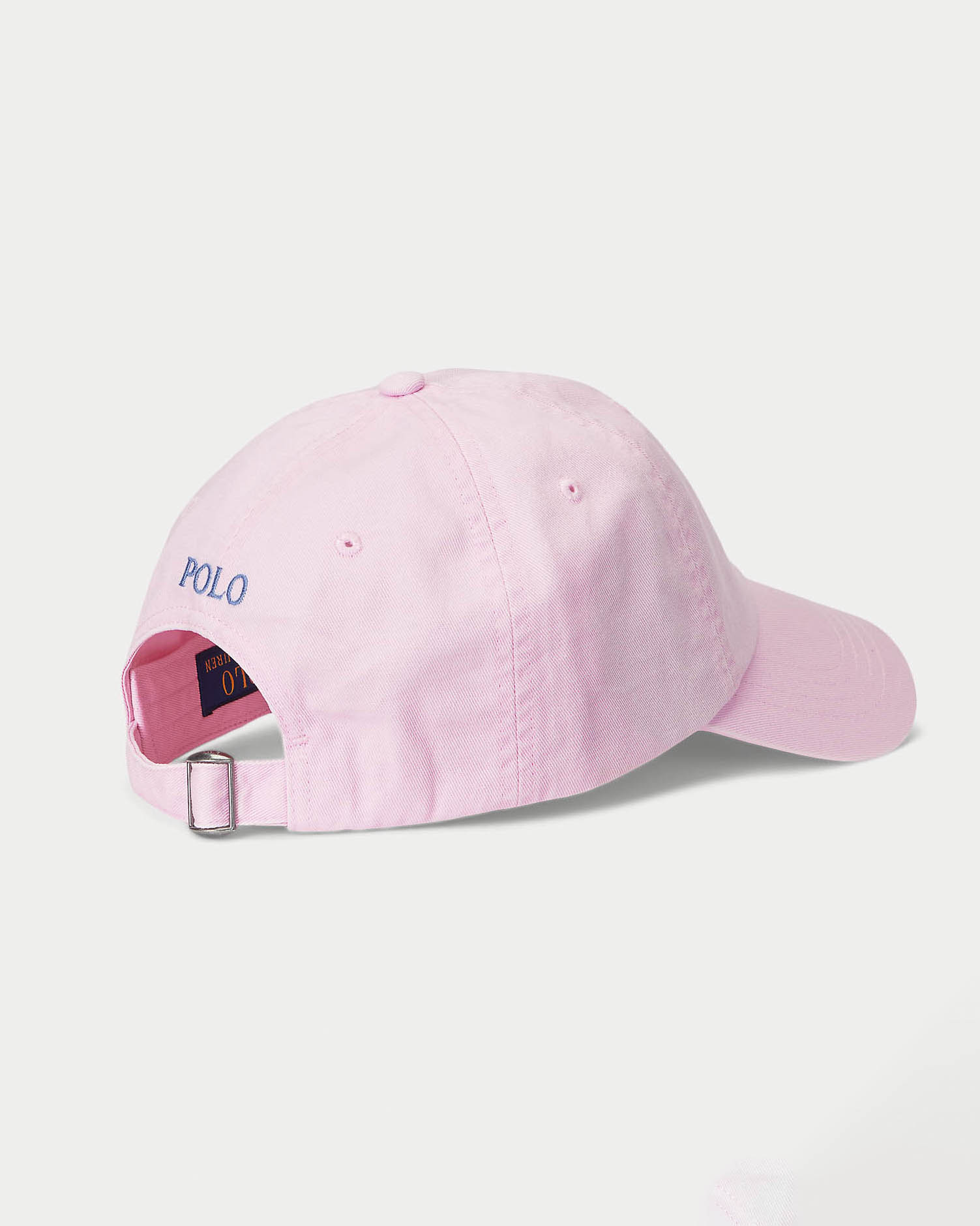 Cappellino rosa in cotone con logo ricamato sul frontino a contrasto di colore