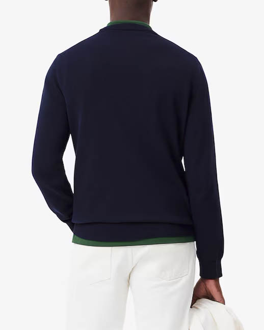 Maglia Lacoste blu girocollo in puro cotone image