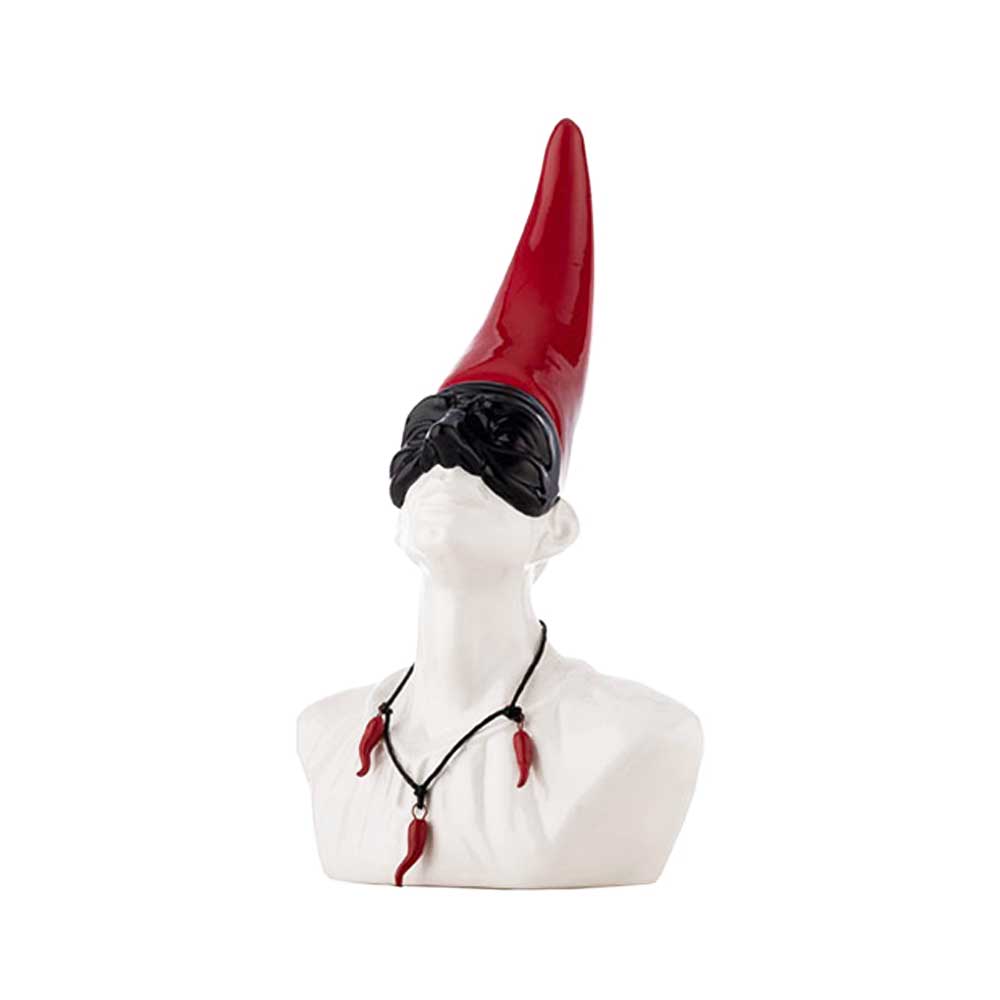 Giardini Di Marzo Busto Pulcinella Con Corni Colore Rosso 13X9,2X16H Cm