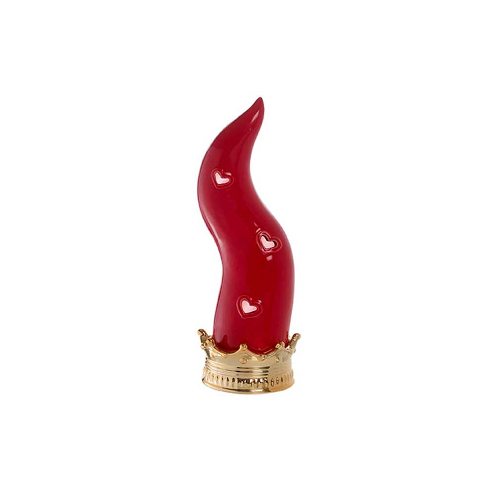 Giardini Di Marzo Corno Colore Rosso Con Corona Oro E LED Diametro 7,5X23H Cm