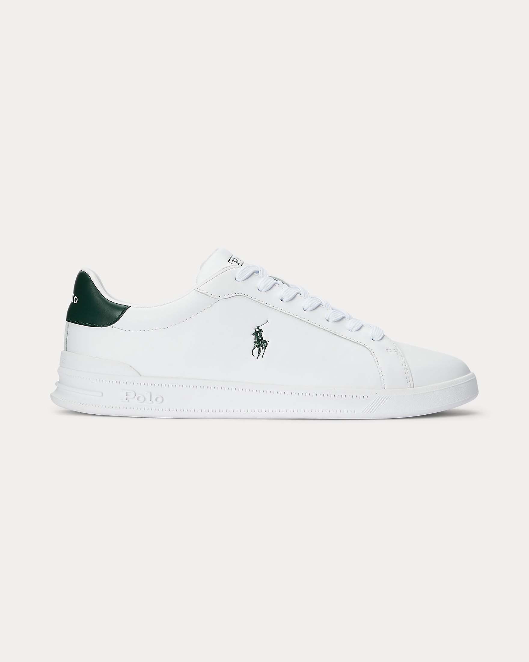 Sneaker Heritage Court II bianca in pelle con dettaglio verde