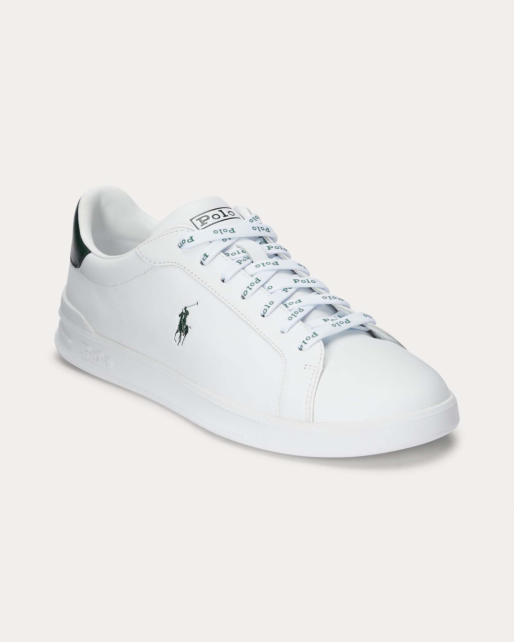 Sneaker Heritage Court II bianca in pelle con dettaglio verde image