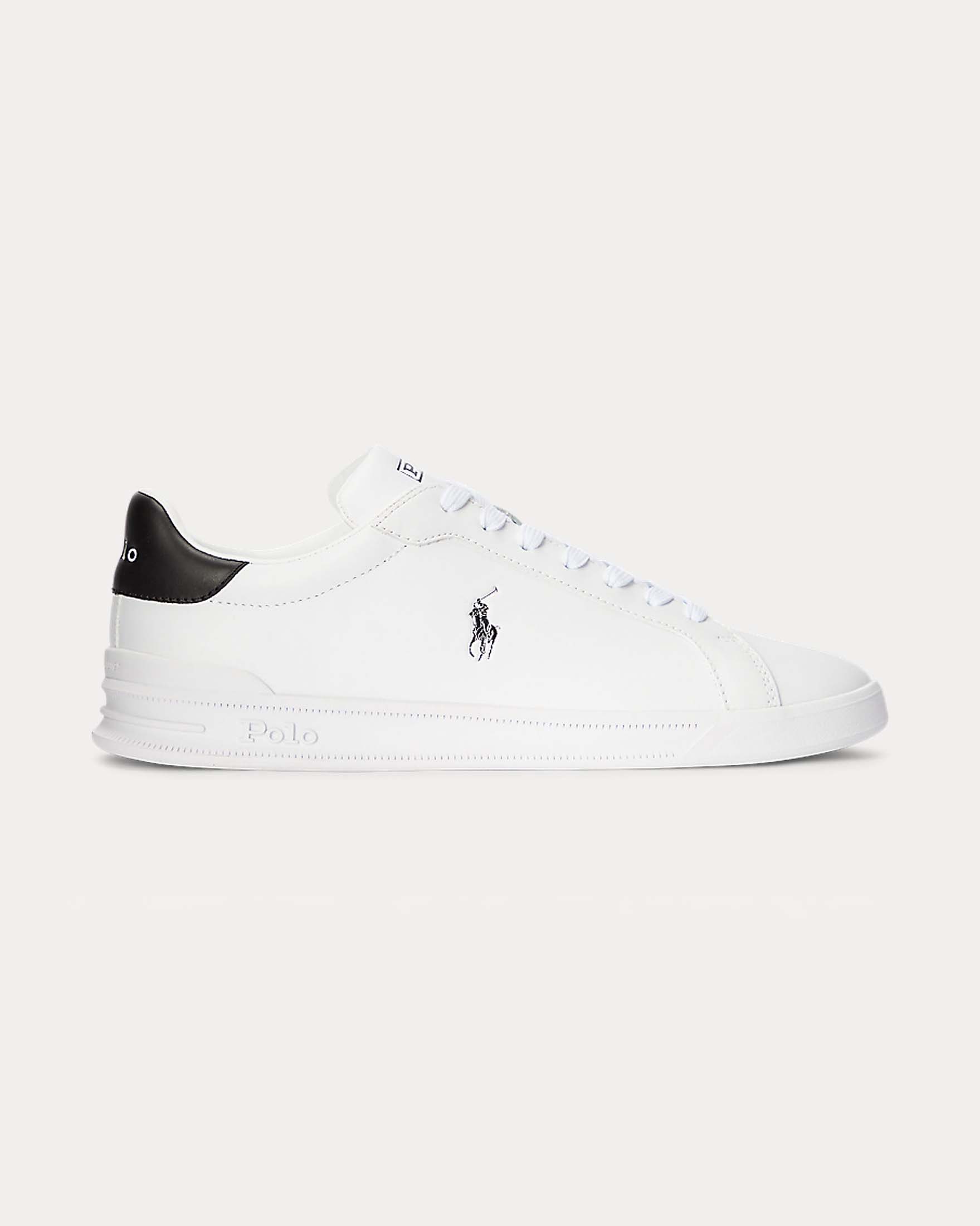 Sneaker Heritage Court II bianca in pelle con dettaglio nero