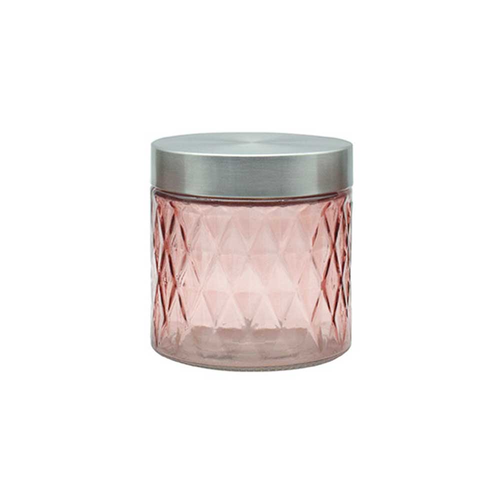Giardini Di Marzo Barattolo In Vetro Colore Rosa 750 Ml Diametro 11,2X11,6H Cm