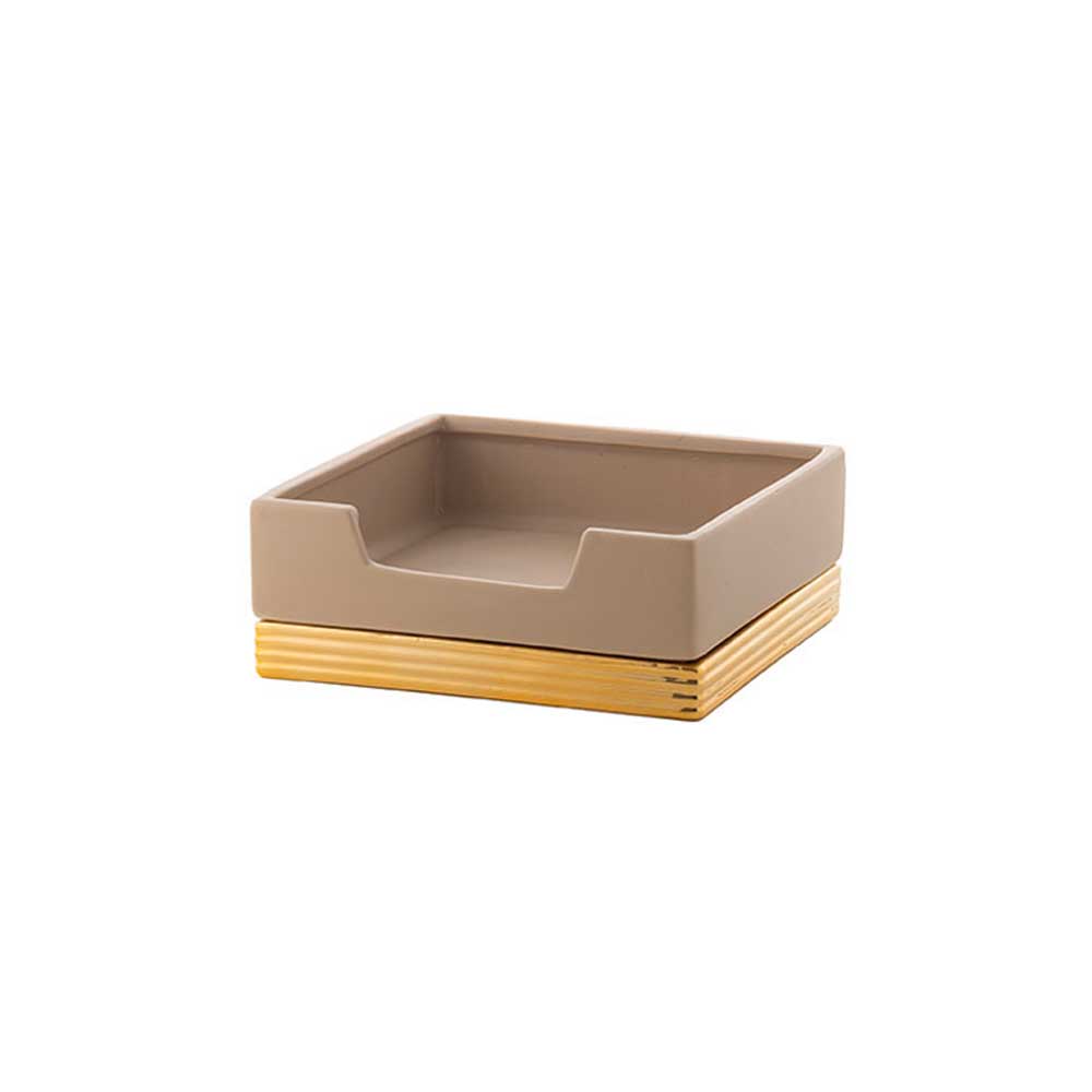 Giardini Di Marzo Portatovaglioli Quadrato Colore Beige 19,5X19,5X7,3H Cm