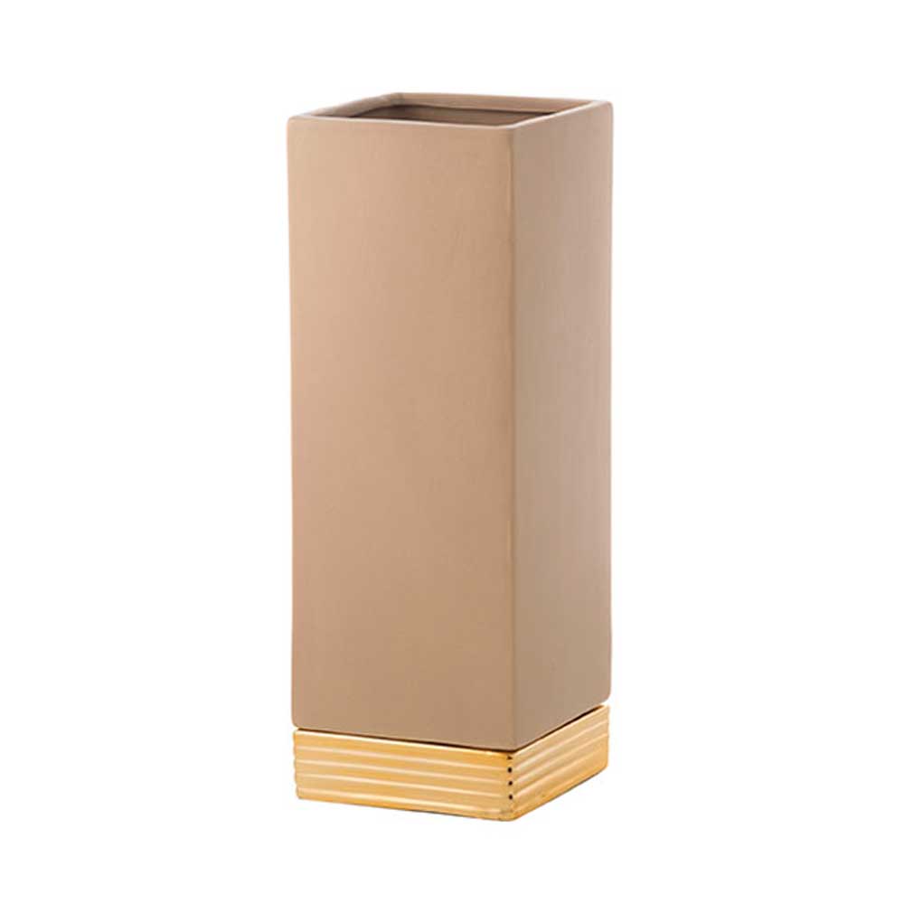 Giardini Di Marzo Vaso Quadrato Colore Beige 10,5X10,5X28,5H Cm